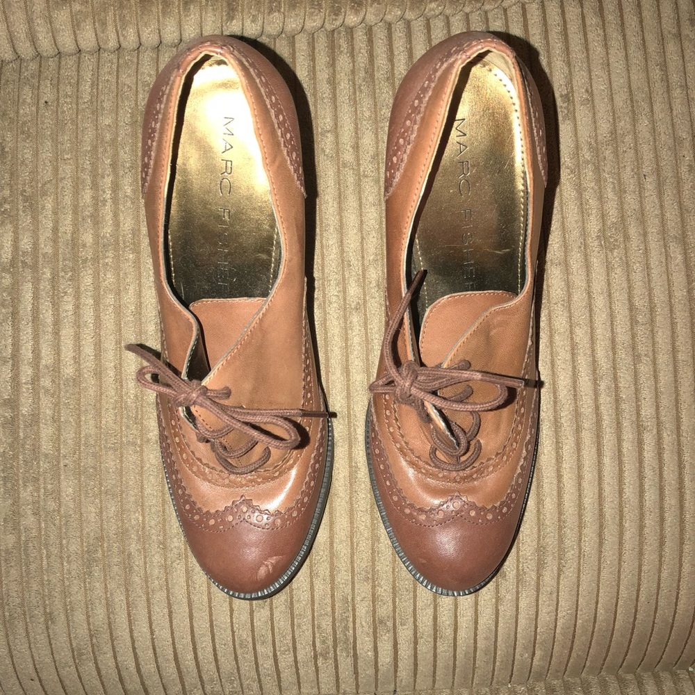 MARC FISHER | brown tie up heels - Picture 3 of 6